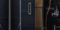 Шкаф пенал для ванной Armadi Art Monaco подвесной, черный глянец, хром
