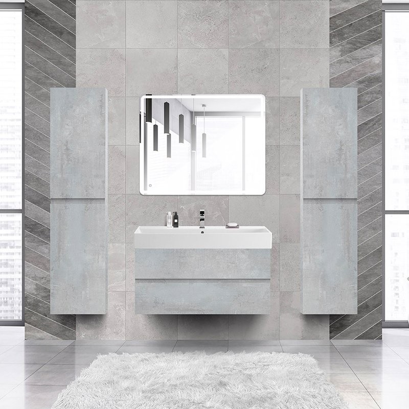 Мебель для ванной комнаты Cezares Molveno 46 100 beton, с раковиной Cezares CZR-MIL-100-LVB