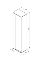 Шкаф-пенал для ванной Ravak Step SB 43 L/R глянцевый белый, дуб