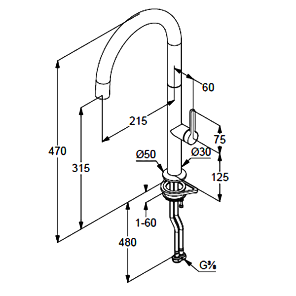 Смеситель для кухни Kludi Aurea 55803N575 никель брашированный