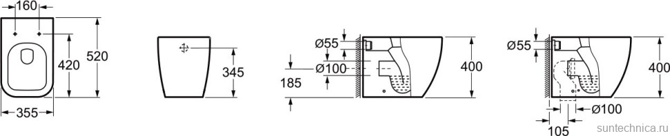 Унитаз приставной напольный Lavinia Boho One 33020050 с микролифтом
