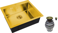 Комплект Мойка кухонная Zorg Steel Hummer SH 5951 BRONZE + Измельчитель ZR-75 D BRONZE