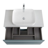 Тумба под раковину со столешницей BelBagno Kraft 80 подвесная, матовая голубая, столешница kep-80-bo