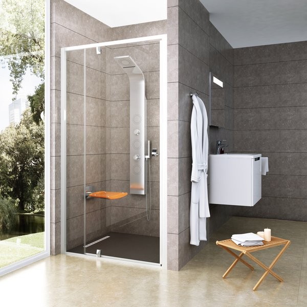 Душевая дверь в нишу Ravak Pivot PDOP2-100 Transparent, профиль белый