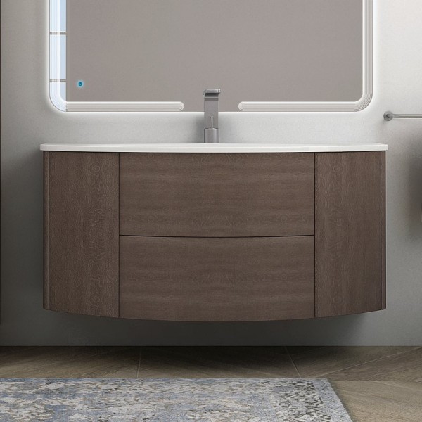 Тумба с раковиной Cezares Eden 120 rovere scuro soft, раковина 50178