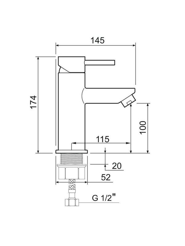 Смеситель для раковины РМС Sus124bl SUS124BL-001F чёрный