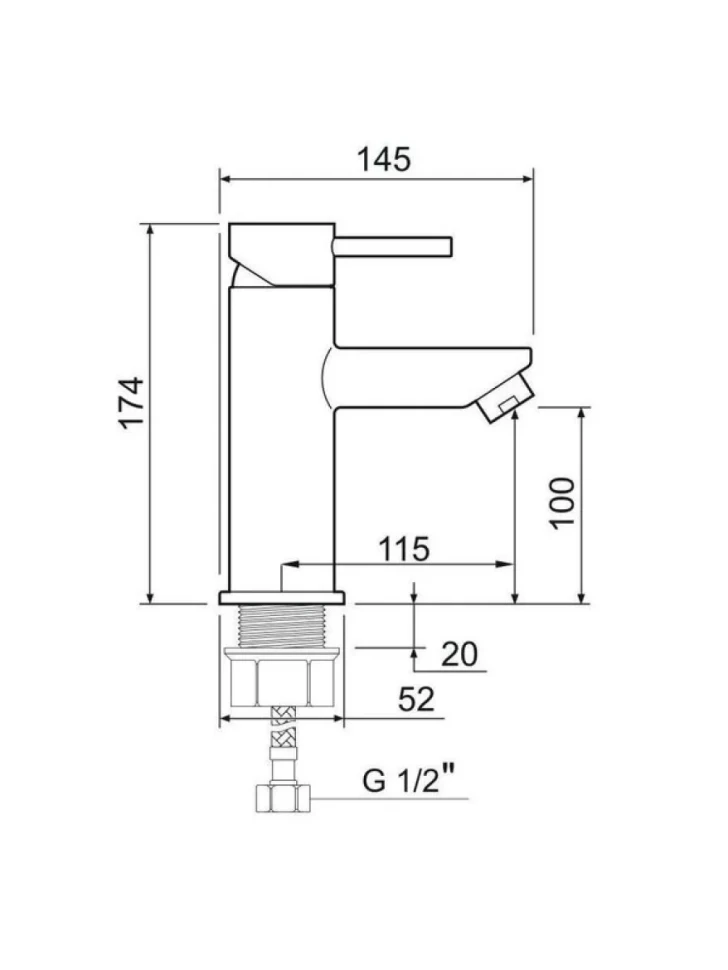 Смеситель для раковины РМС Sus124bl SUS124BL-001F чёрный