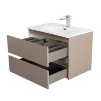 Тумба с раковиной BelBagno Kraft 70 подвесная, матовая бежевая, раковина bb-8099-70