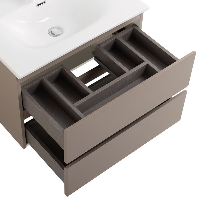 Тумба с раковиной BelBagno Kraft 70 подвесная, матовая бежевая, раковина bb-8099-70