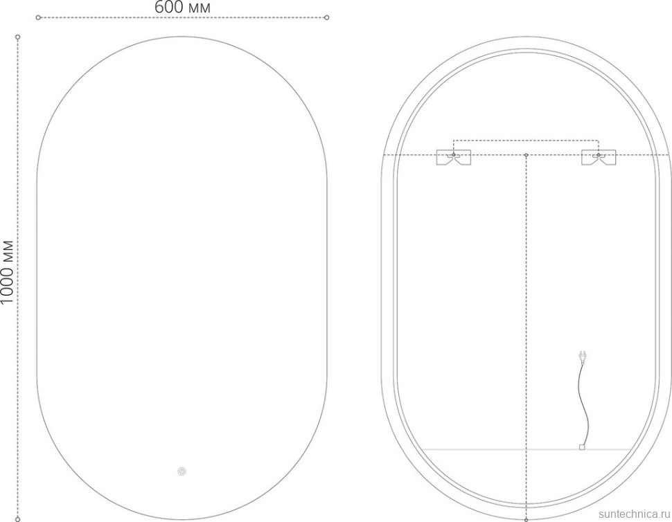 Зеркало Grossman Nero-промо 60 с подсветкой