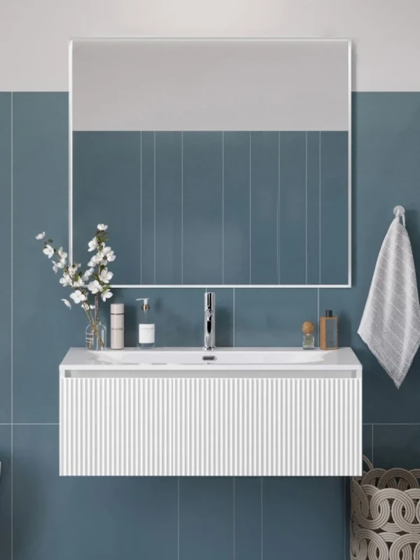 Мебель для ванной комнаты BelBagno Uno 100 подвесная, 1 ящик, bianco opaco