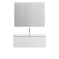 Мебель для ванной комнаты BelBagno Uno 100 подвесная, 1 ящик, bianco opaco