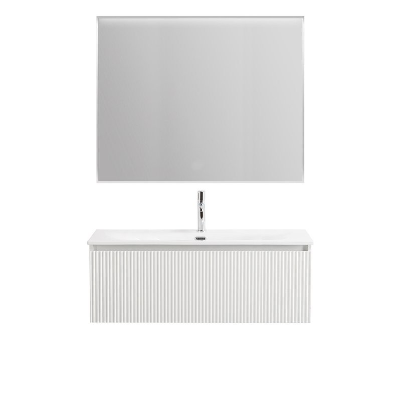 Мебель для ванной комнаты BelBagno Uno 100 подвесная, 1 ящик, bianco opaco