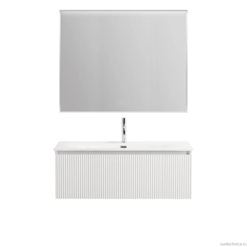 Мебель для ванной комнаты BelBagno Uno 100 подвесная, 1 ящик, bianco opaco