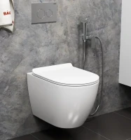 Унитаз подвесной Bauedge Bau Ceramics безободковый, с микролифтом, белый