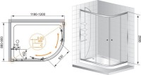 Душевой уголок Cezares Anima ANIMA-W-RH-2-120/90-C-Cr-L