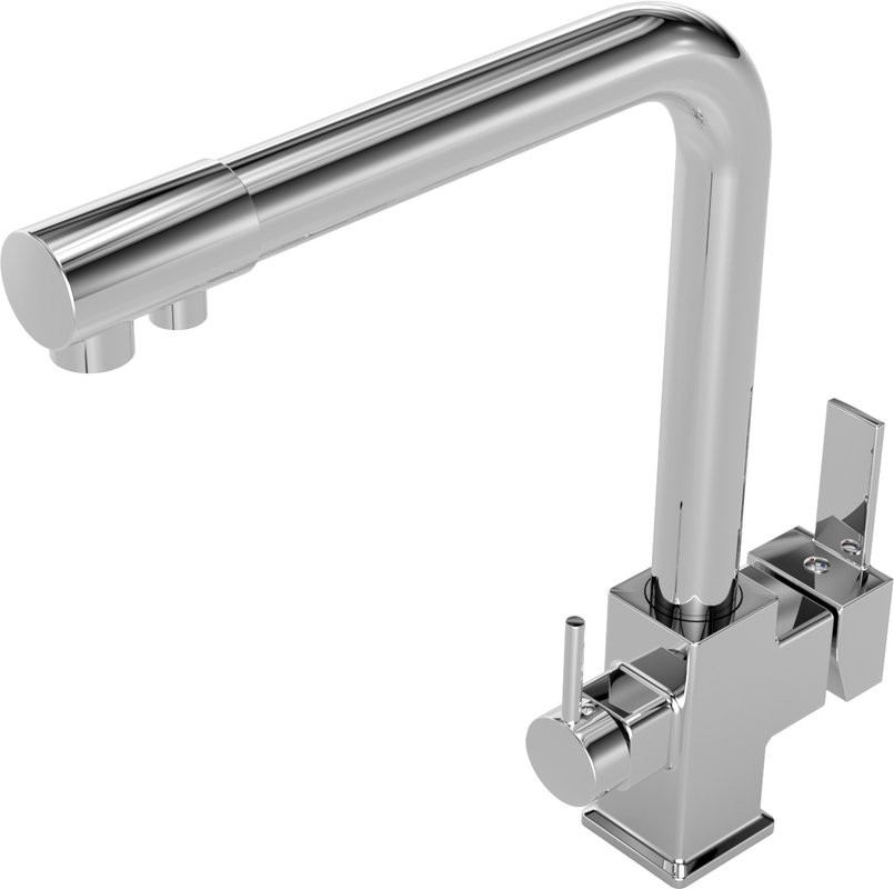 Комплект Мойка Paulmark Kroner PM215151-BS брашированная нержавеющая сталь + Смеситель MEGA Life MG-TK06 хром + Измельчитель Zorg Inox D