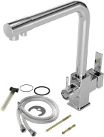 Комплект Мойка Paulmark Kroner PM215151-BS брашированная нержавеющая сталь + Смеситель MEGA Life MG-TK06 хром + Измельчитель Zorg Inox D