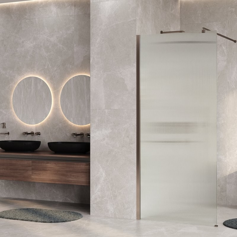 Душевая перегородка Wasserkraft Rur 30W 120 см, профиль никель, стекло рифленое