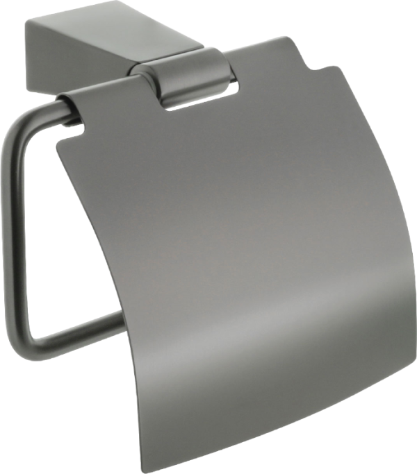 Держатель туалетной бумаги Fixsen Trend Graphite FX-98010 черный графит, с крышкой