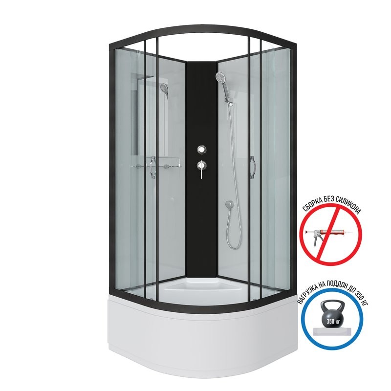 Душевая кабина Niagara Classic NG-6709-14BK 100x100 см, без крыши