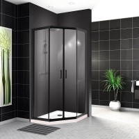 Душевой уголок BelBagno Uno 195 P 2 90 C Nero профиль черный, стекло прозрачное
