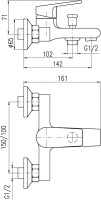 Смеситель для ванны с душем Rav Slezak Colorado CO254.5CMAT черный матовый