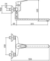 Смеситель с длинным изливом для ванны Fashun A2113 хром Смеситель с длинным изливом для ванны Fashun A2113 хром