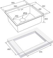 Комплект Мойка Paulmark Kroner PM215951-BG брашированное золото + Измельчитель Intenso