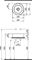 Мебель для ванной комнаты STWORKI Берген 60 серая с темной столешницей 122, Bocchi Vessel 1174-006-0125
