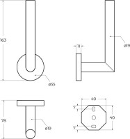 Держатель для запасных рулонов Cezares Relax PHV-GM оружейная сталь
