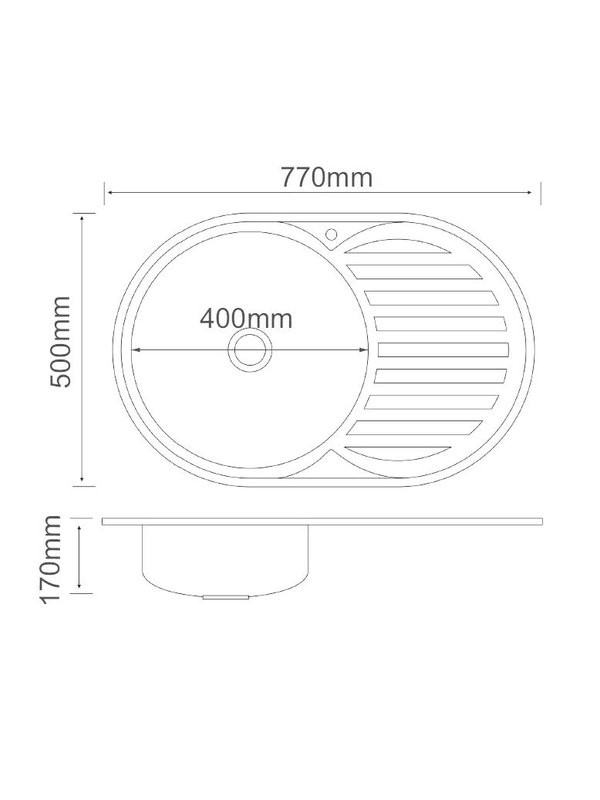 Мойка кухонная РМС MD6 MG6-7750OVL L