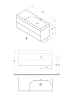 Тумба с раковиной Ravak Lite SD 120 L дымчато-серая Тумба с раковиной Ravak Lite SD 120 L дымчато-серая