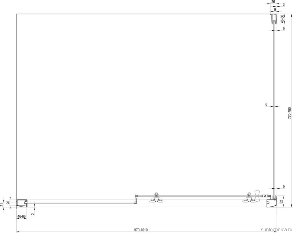 Душевой уголок Ravak Blix BLDP2 100х80 Grape, профиль сатин