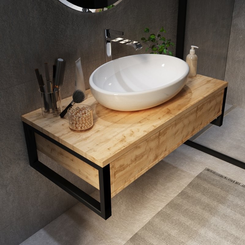 Мебель для ванной комнаты 1MarKa Grunge Loft 100 дуб вотан