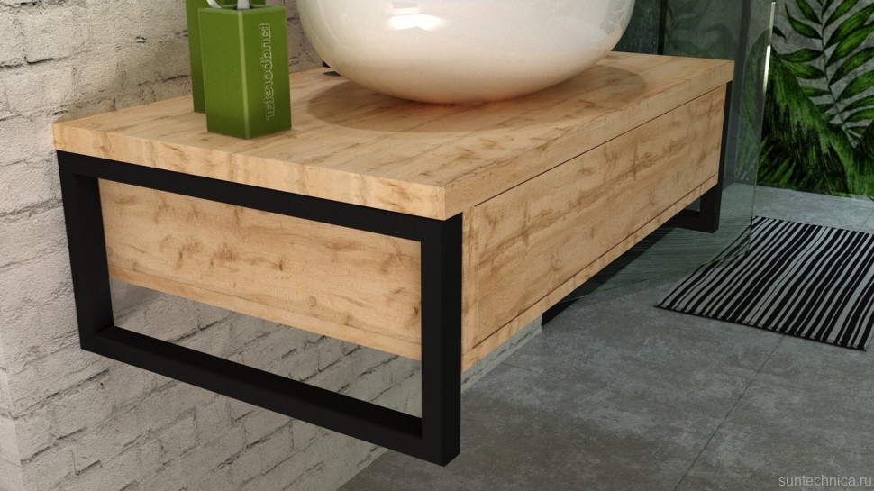 Мебель для ванной комнаты 1MarKa Grunge Loft 100 дуб вотан