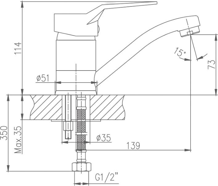 Смеситель для кухни Haiba HB63 HB4563