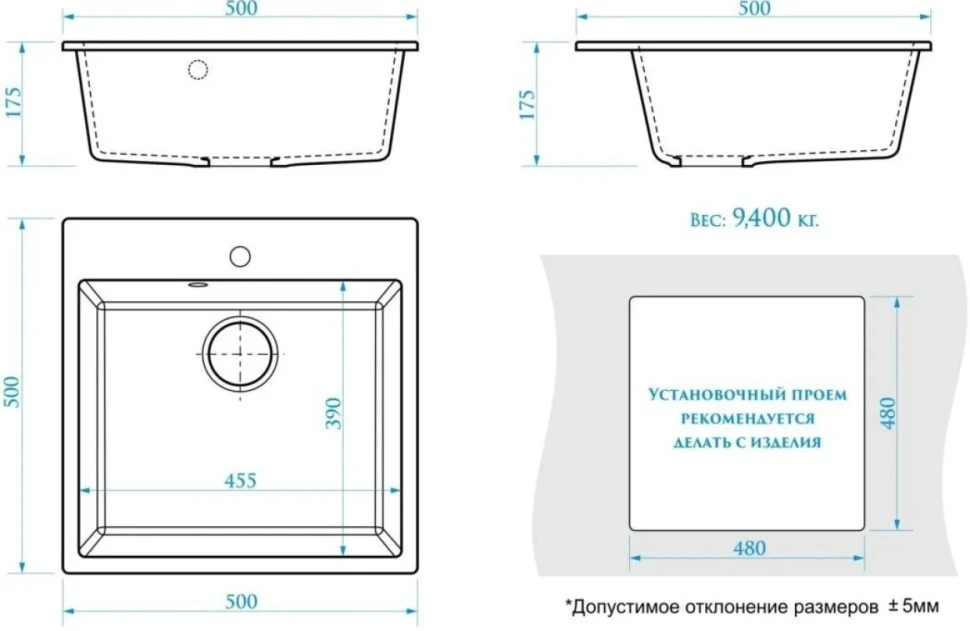 Мойка кухонная Domaci Болонья М-42-002 черная