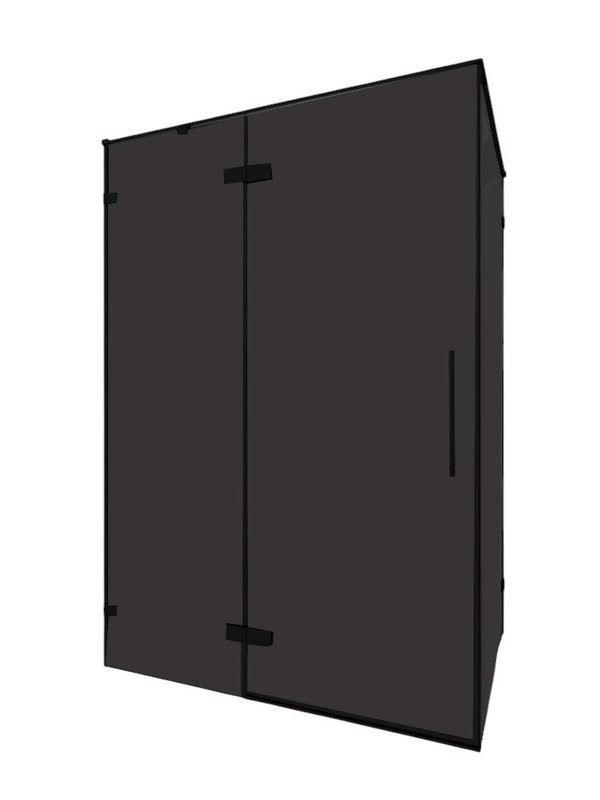 Душевой уголок Veconi Premium Alassio SP BB 120х100, профиль матовый черный, стекло тонированное