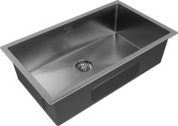 Комплект Мойка Paulmark Aller PM807444-GM вороненая сталь + Измельчитель Bone Crusher BC 1000-AS