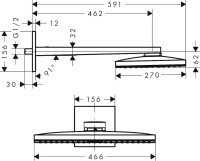Верхний душ Hansgrohe Rainmaker Select 460 1jet 24003400 белый, хром