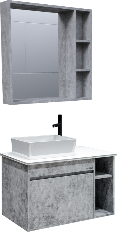Мебель для ванной комнаты Grossman Фалькон 80 бетон, раковина GR-3016