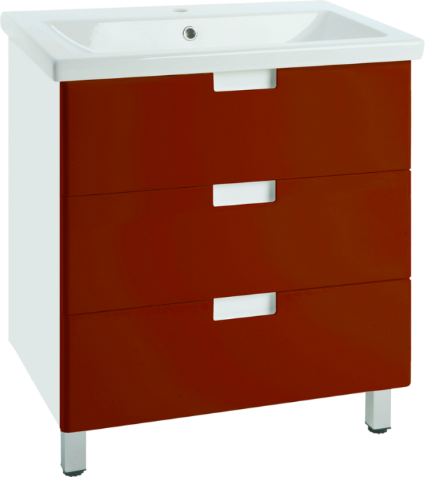 Тумба с раковиной Bellezza Пегас 80 напольная, красная