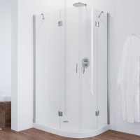 Душевой уголок Vegas Glass AFS-F 100*80 08 01 L профиль глянцевый хром, стекло прозрачное