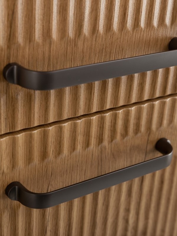 Шкаф-пенал для ванной BelBagno Due 40 подвесной, ручки матовый темный никель, rovere nature