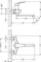 Смеситель для ванны с душем Lemark Linara LM0417C