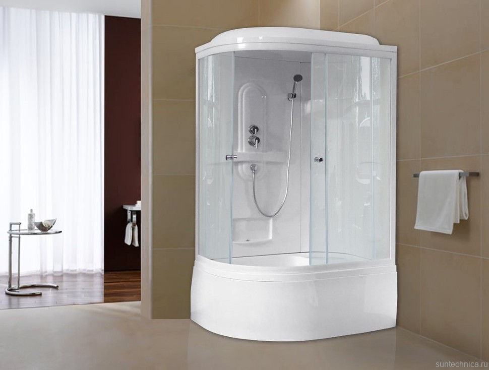 Душевая кабина Royal Bath RB 8120BK1-T R с высоким поддоном, с сиденьем