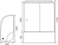 Душевая кабина Royal Bath RB 8120BK1-T R с высоким поддоном, с сиденьем