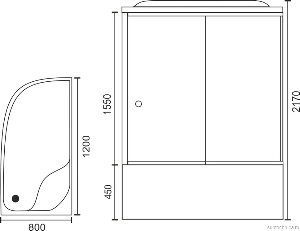 Душевая кабина Royal Bath RB 8120BK1-T R с высоким поддоном, с сиденьем