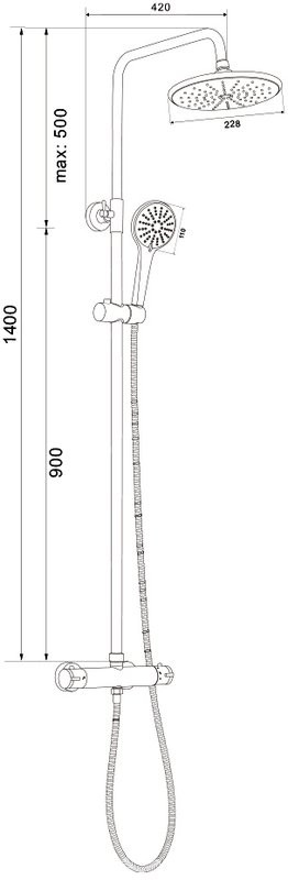 Душевая стойка Olive'S Termo 34291TMB черная